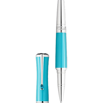 Penna roller Montblanc Muses Maria Callas resina e cristallo turchese 129565-1