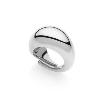 Anello bombato maxi Unoaerre Aria in argento rodiato Regolabile dalla 12 alla 16