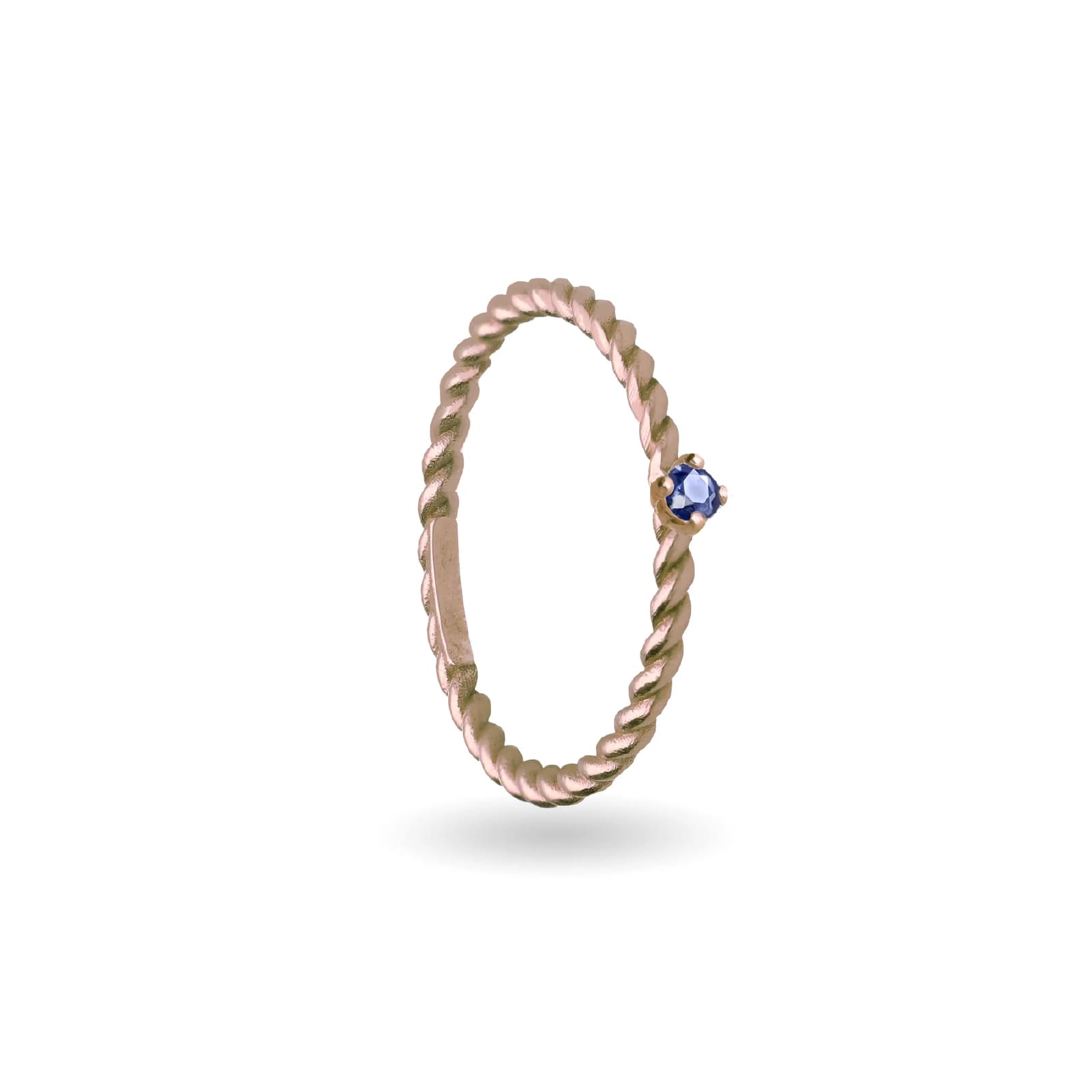 Anello Rubinia Filodamore intrecciato e zaffiro blu 0,08ct 12
