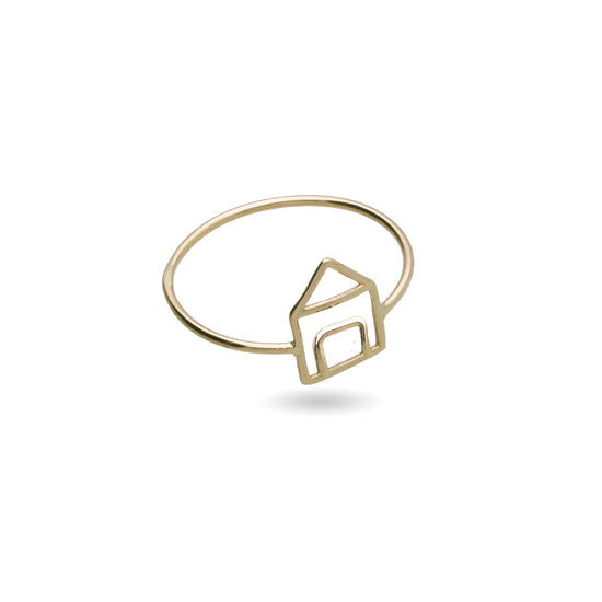 Anello Rubinia Filodamore oro giallo 9kt con casetta 12