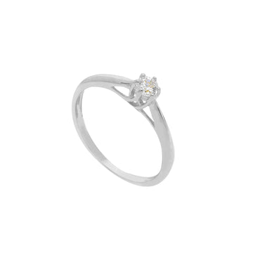 Anello solitario Joy Gioielli in oro bianco 9KT con zircone 12