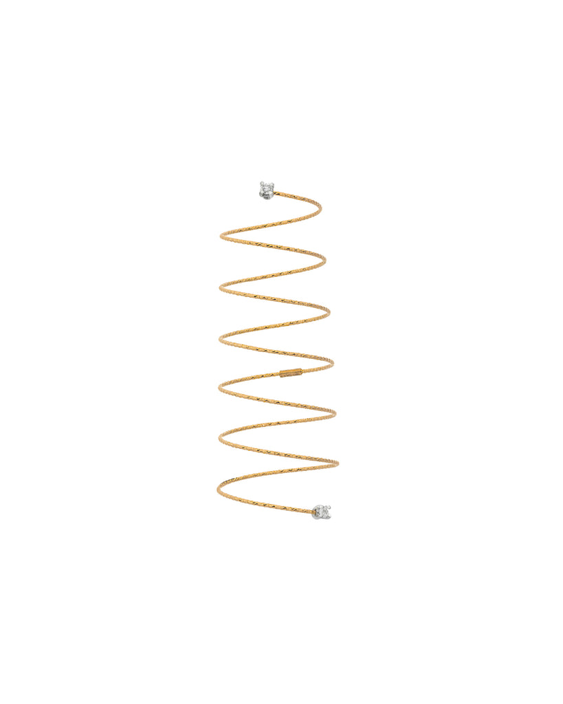 Anello da donna MagicWire Perfect con filo a spirale in oro giallo 18kt con due diamanti di 0,04ct 13-AS-GD-01
