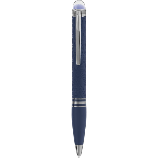 Penna a sfera Montblanc StarWalker decori Widmanstätten blu in resina 130213-1