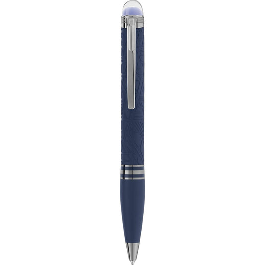 Penna a sfera Montblanc StarWalker decori Widmanstätten blu in resina 130213-1