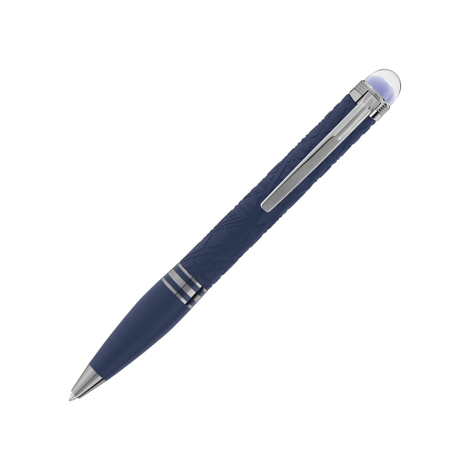 Penna a sfera Montblanc StarWalker decori Widmanstätten blu in resina 130213-2