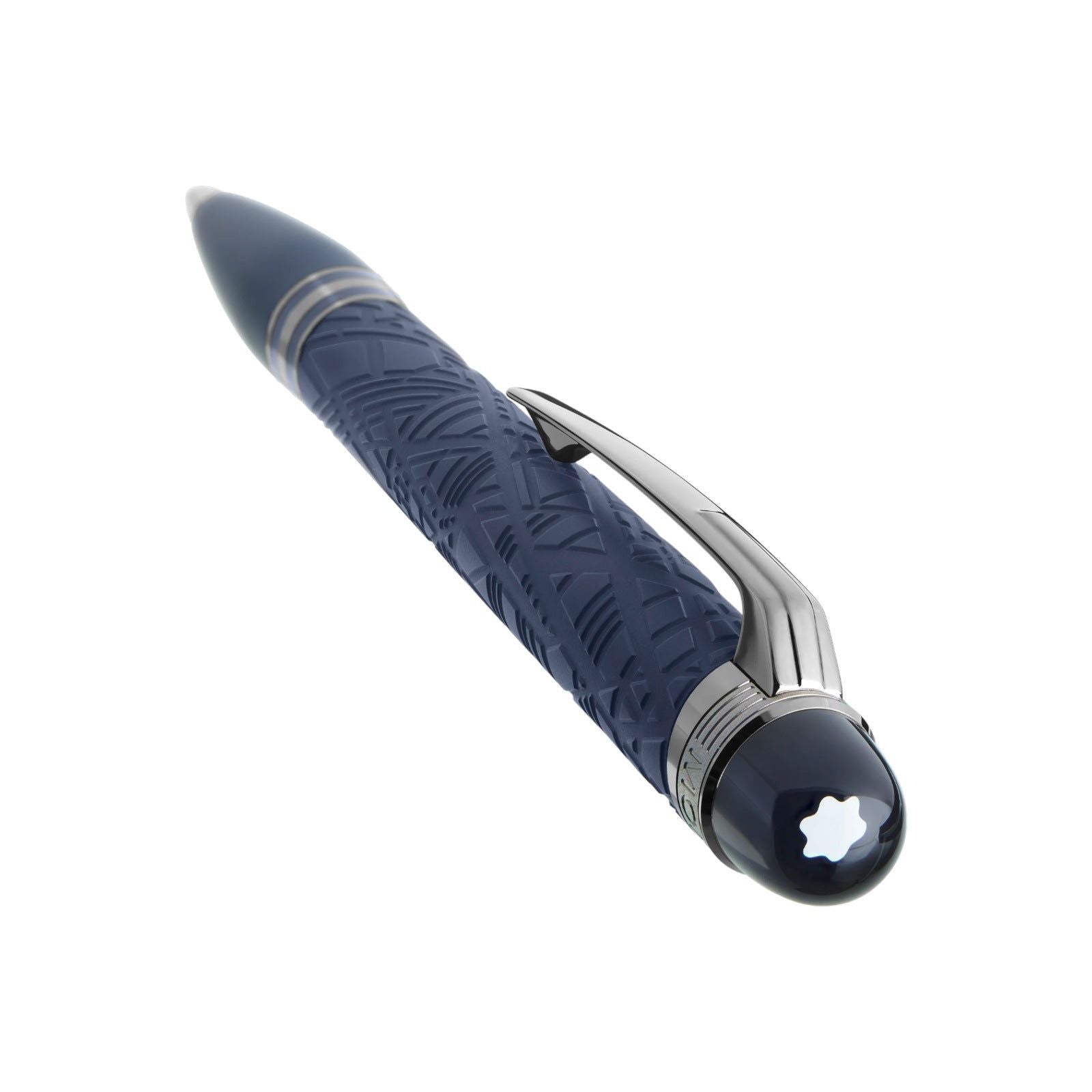 Penna a sfera Montblanc StarWalker decori Widmanstätten blu in resina 130213-3