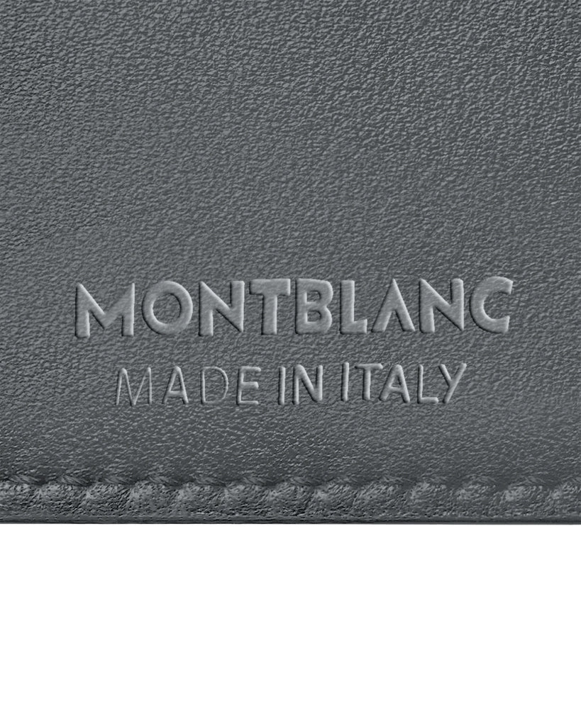 Portafoglio da uomo della collezione Montblanc M_Gram 4810 in pelle di bovino di colore grigio con stampa e 8 scomparti 131847
