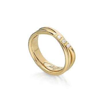 Anello Rubinia Filodellavita 3 fili oro giallo diamanti 0,04ct 13