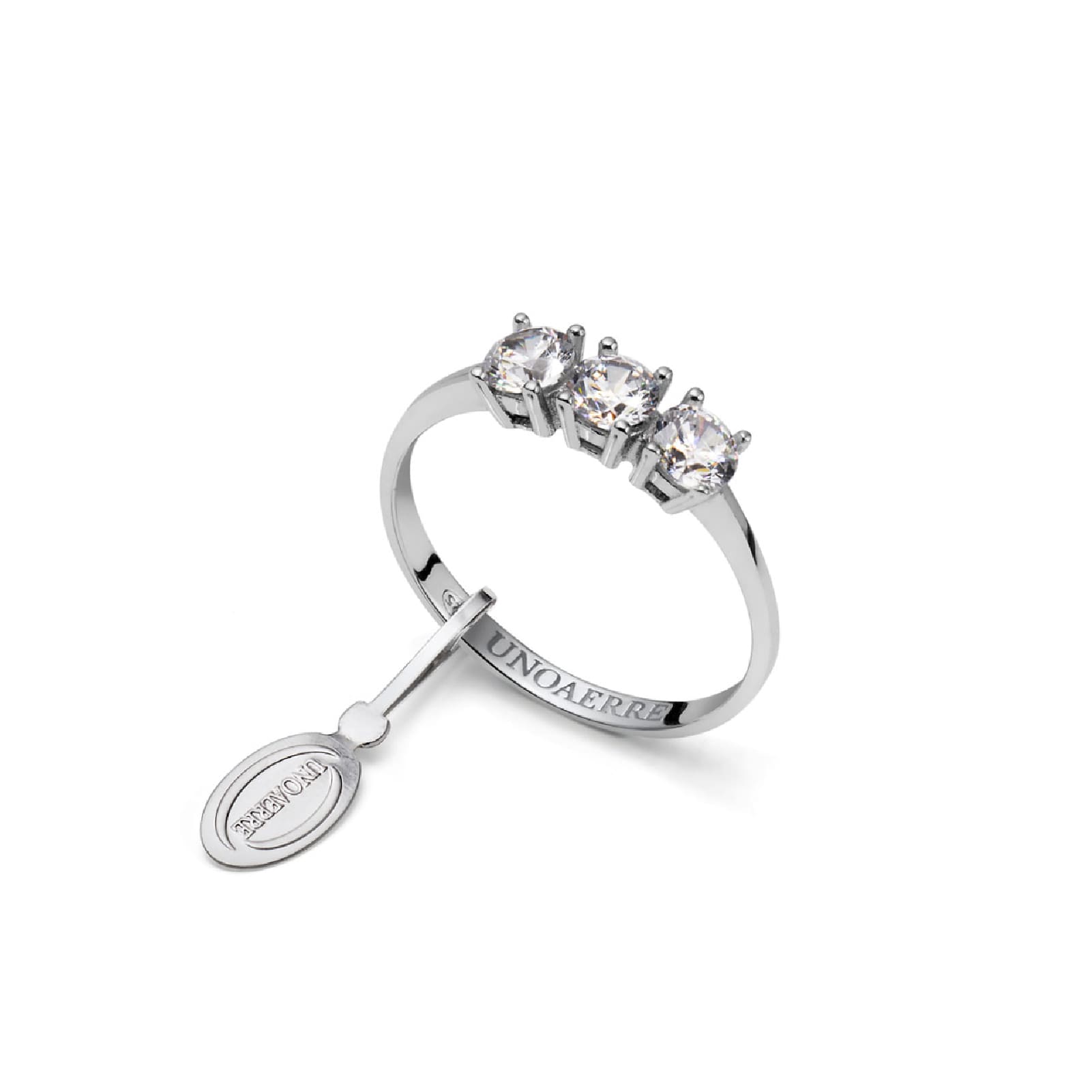 Anello trilogy mini Unoaerre in argento con zirconi bianchi 13
