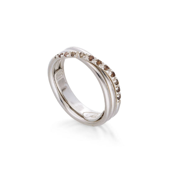Anello Rubinia Filodellavita 3 fili con diamanti brown 0,17ct 13