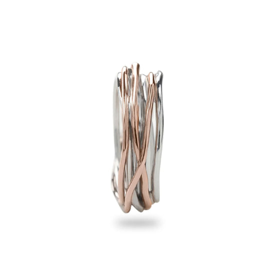 Anello Rubinia Filodellavita 7 fili in oro rosa 9kt e argento 13