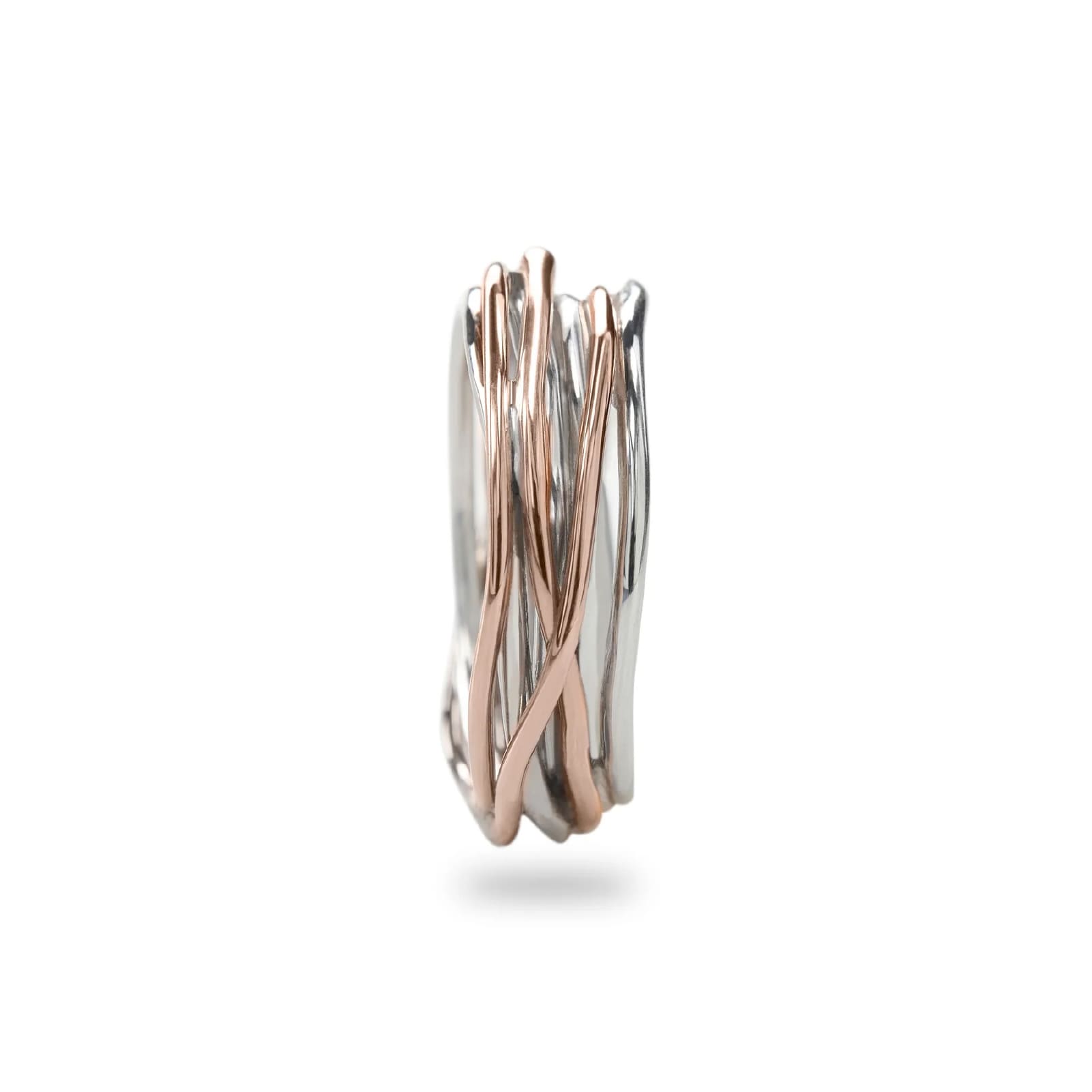 Anello Rubinia Filodellavita 7 fili in oro rosa 9kt e argento 13