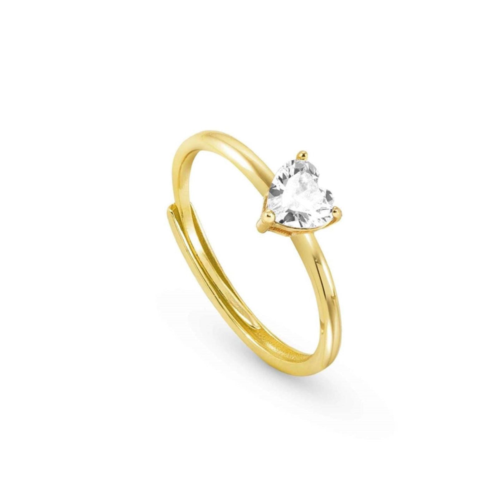 Anello regolabile Sweetrock donna argento dorato zircone cuore 148045-012-1