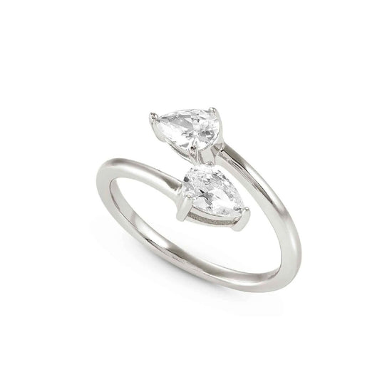 Anello aperto Nomination Colour Wave donna in argento 925 con due zirconi 149810-004-1