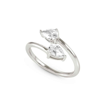 Anello aperto Nomination Colour Wave donna in argento 925 con due zirconi 149810-004-1