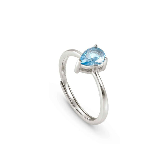 Anello Nomination Colour Wave donna in argento con zircone azzurro goccia 149824-029-1