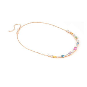 Collana tennis della collezione Nomination Colour Wave da donna in argento 925 rosé con zirconi di diversi tagli e colori 149826/011