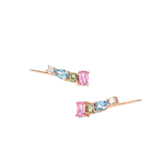 Orecchini lobo donna Nomination Colour Wave in argento rosé e zirconi colorati 149827-011-1