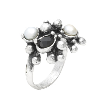 Anello Giovanni Raspini Aura in argento con perle e onice 14