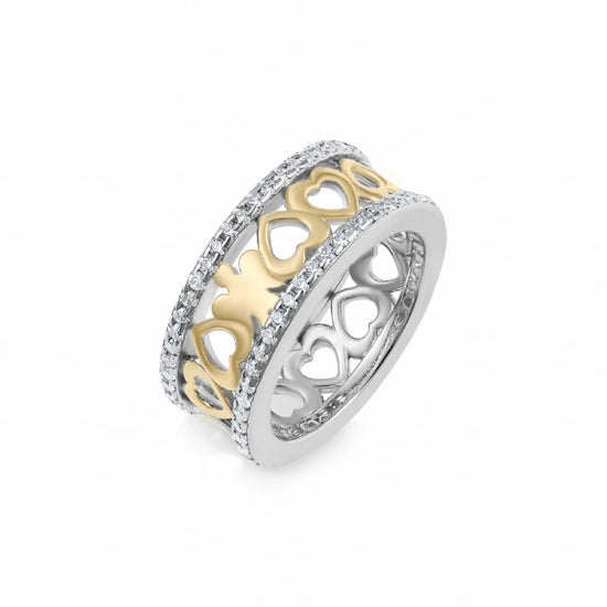 Anello Roberto Giannotti argento e zirconi con decori dorati 14