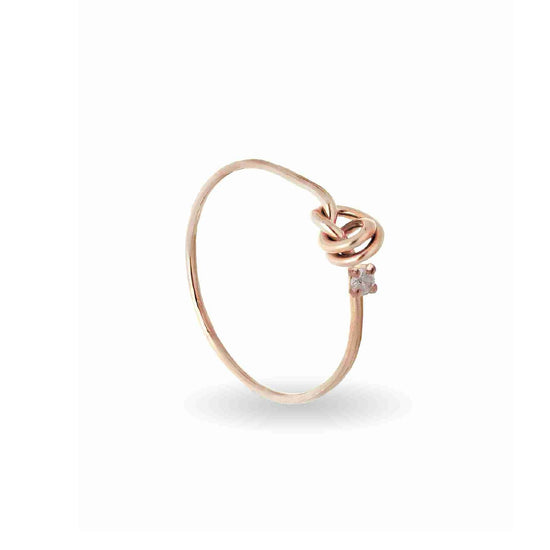 Anello Rubinia Filodamore oro rosa con nodino diamante 0,027ct 14