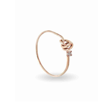 Anello Rubinia Filodamore oro rosa con nodino diamante 0,027ct 14