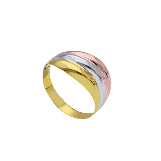 Anello fascia Joy Gioielli in oro 9KT con tre colori da donna 14