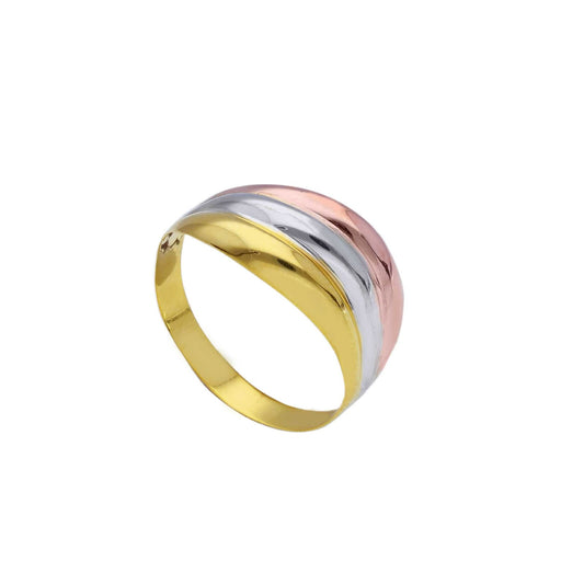 Anello fascia Joy Gioielli in oro 9KT con tre colori da donna 14