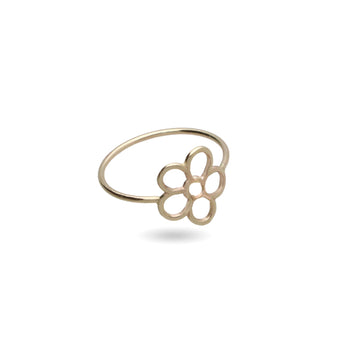 Anello Rubinia Filodamore oro giallo 9kt con fiore 14