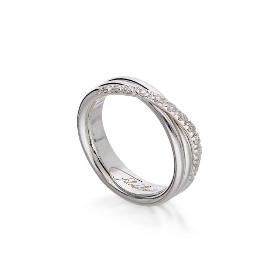 Anello Rubinia Filodellavita 3 fili con diamanti bianchi 0,17ct 14