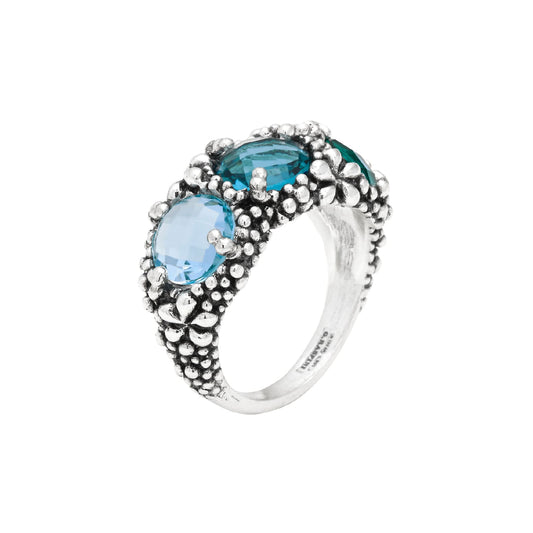 Anello Giovanni Raspini in argento trilogy blue ivy da donna 14