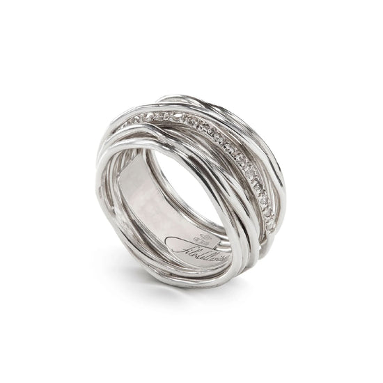 Anello Rubinia Filodellavita 13 fili e diamanti bianchi 0,21ct 14