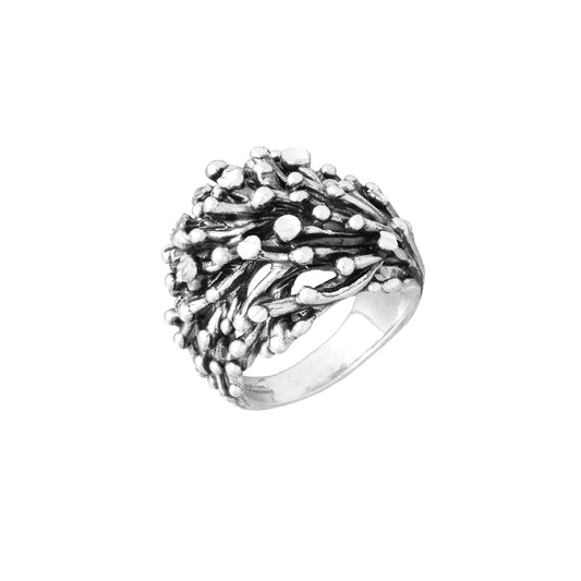 Anello grande donna Giovanni Raspini argento con coralli 14