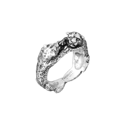 Anello da donna Giovanni Raspini in argento con leopardi 14