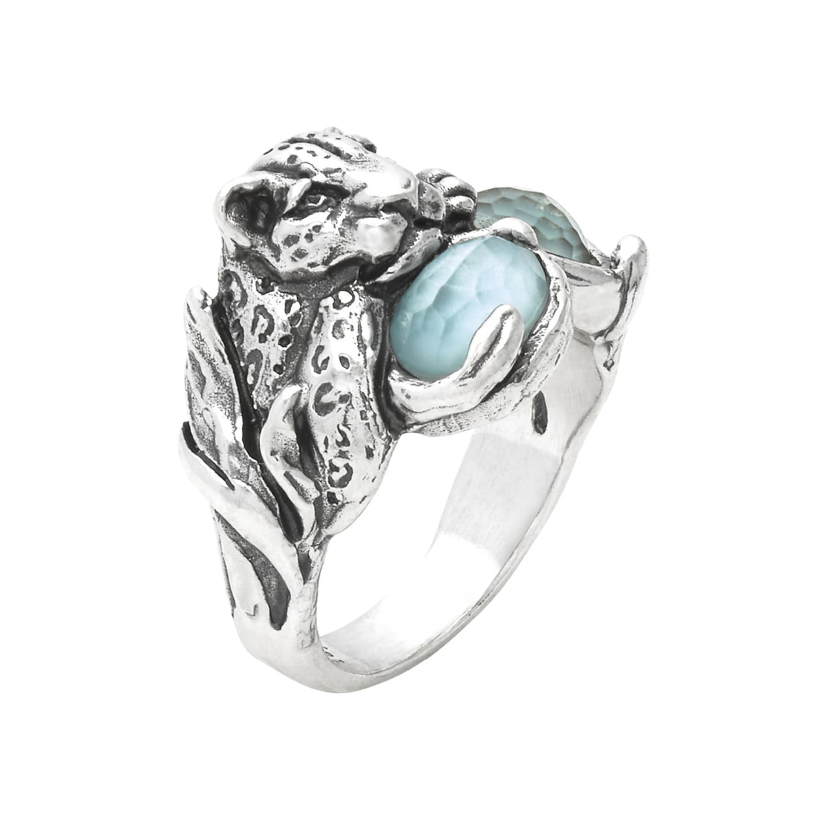 Anello Giovanni Raspini Blue Jaguar in argento e pietre 14