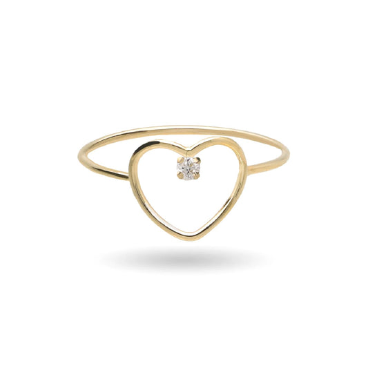 Anello Rubinia Filodamore in oro giallo 9kt cuore 12 mm 14