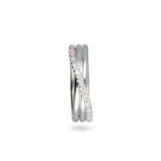 Anello Rubinia Filodellavita 3 fili con diamanti bianchi 0,17ct 14
