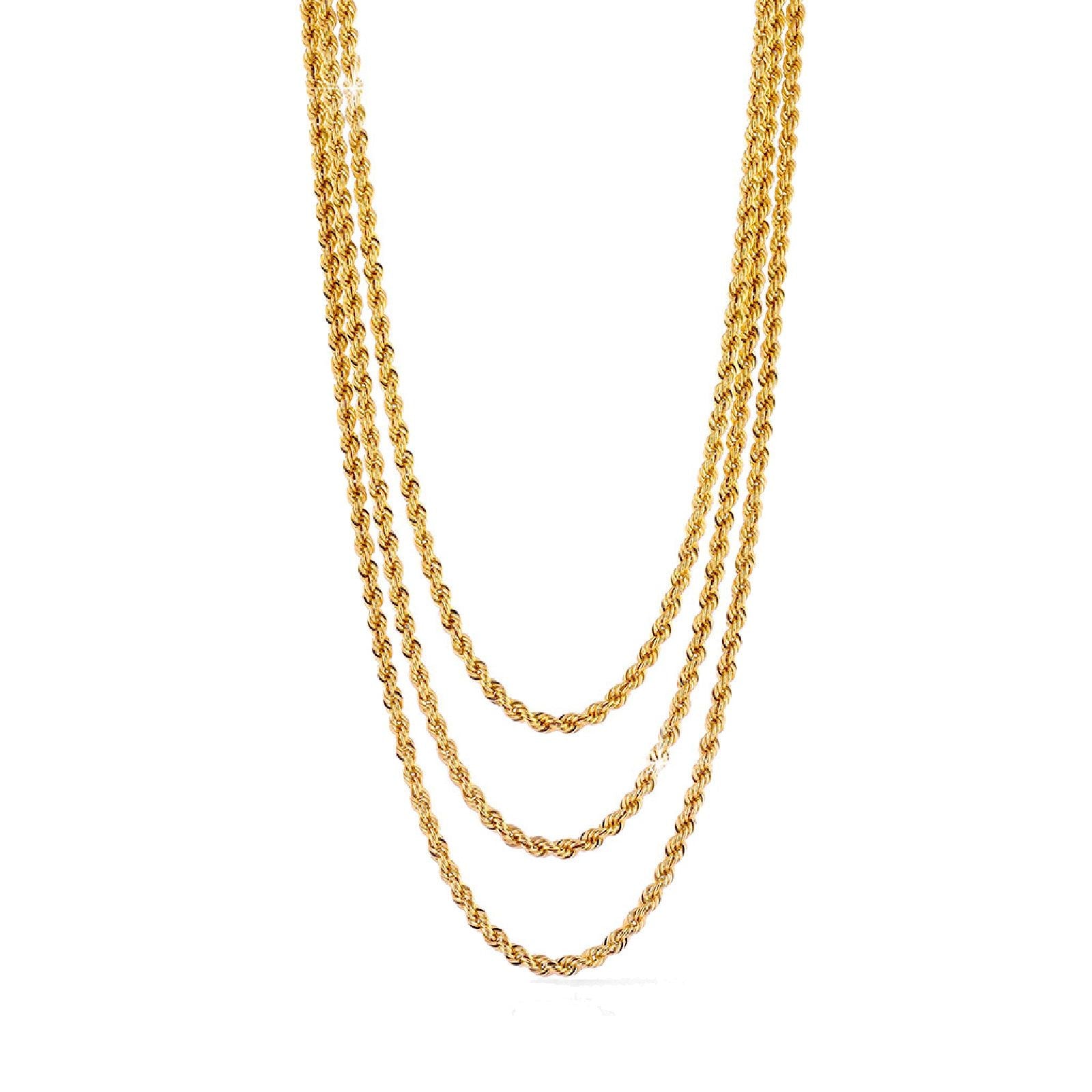 Collana donna Unoaerre Korda bronzo dorato tre catene avvolte 1516-1