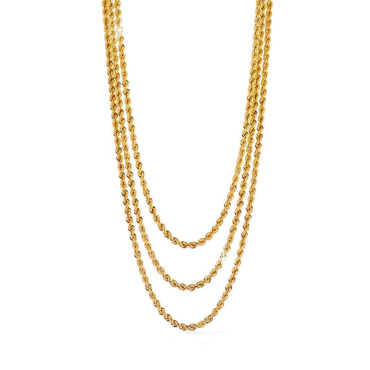 Collana donna Unoaerre Korda bronzo dorato tre catene avvolte 1516-1
