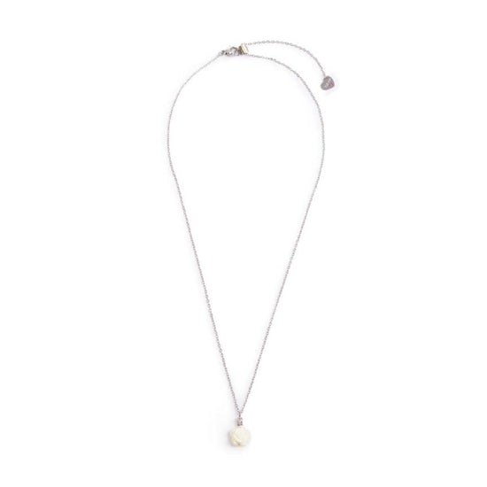 Collana donna Marlù Nel Mio Cuore acciaio con rosa in madreperla e zirconi 15CN041-W