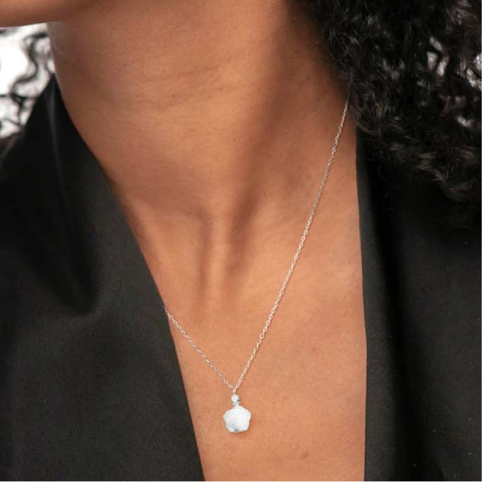 Collana donna Marlù Nel Mio Cuore acciaio con rosa in madreperla e zirconi 15CN041-W