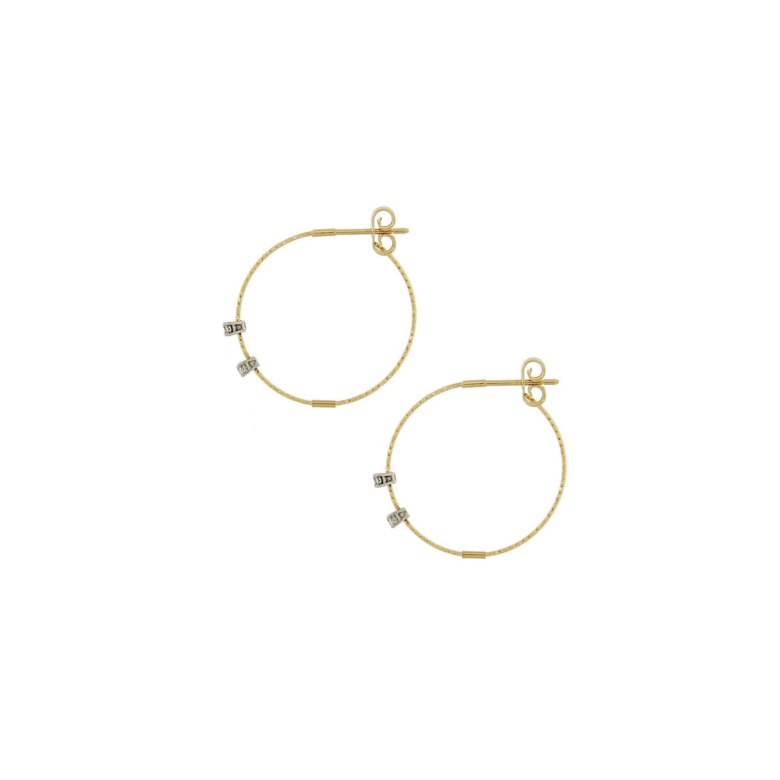Orecchini cerchio 2,5cm donna MagicWire Perfect in oro giallo 4 diamanti 0,08ct 15FP-O25-GD-01-1