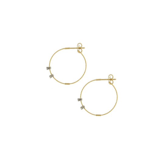Orecchini cerchio 2,5cm donna MagicWire Perfect in oro giallo 4 diamanti 0,08ct 15FP-O25-GD-01-1