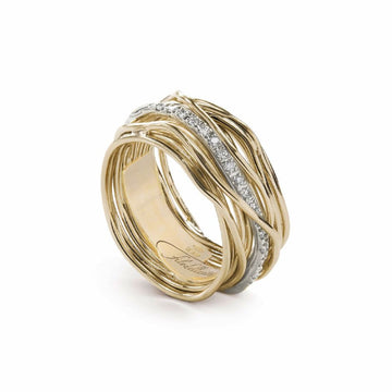 Anello Rubinia Filodellavita 13 fili oro giallo riviere oro 9kt 15