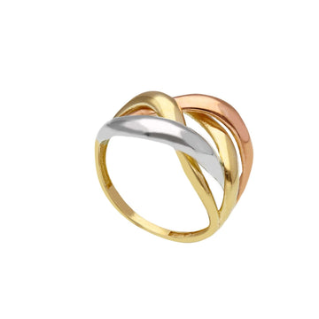 Anello intrecciato donna Joy Gioielli in oro 9KT tre colori 15
