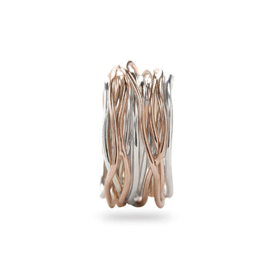 Anello Rubinia Filodellavita 13 fili in oro rosa 9kt e argento 15