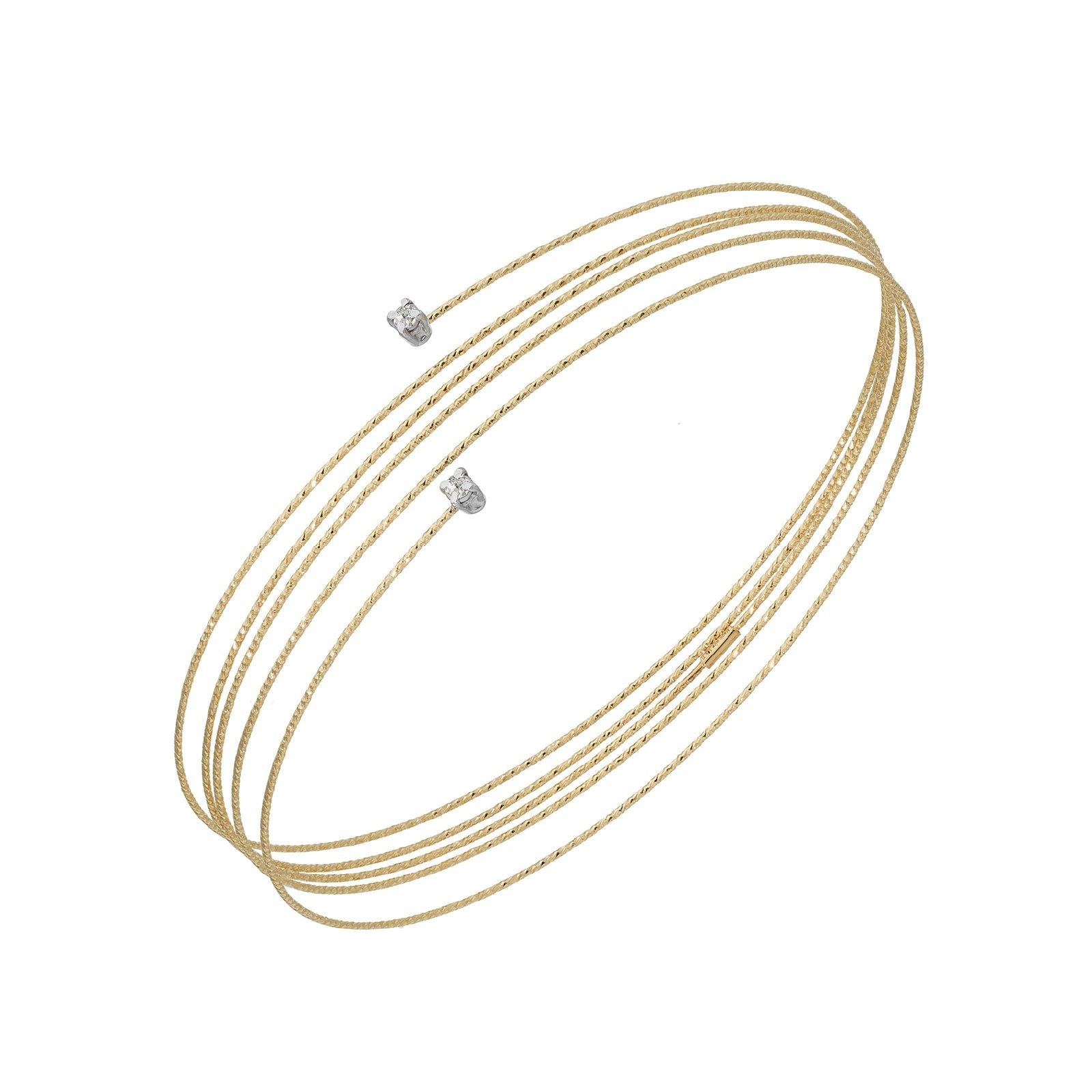 Bracciale donna MagicWire Perfect filo a spirale in oro giallo due diamanti 0,04ct 16-B5F-GD-01-1