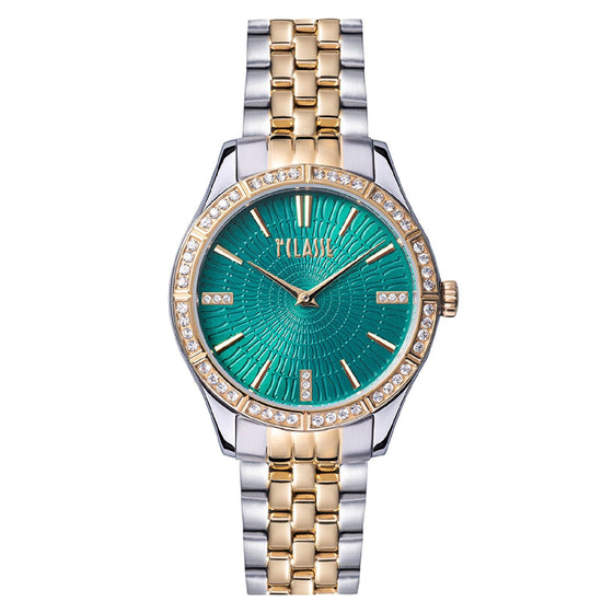 Orologio donna Alviero Martini 1ª Classe Cannes acciaio oro e cristalli 32mm 1691004-1