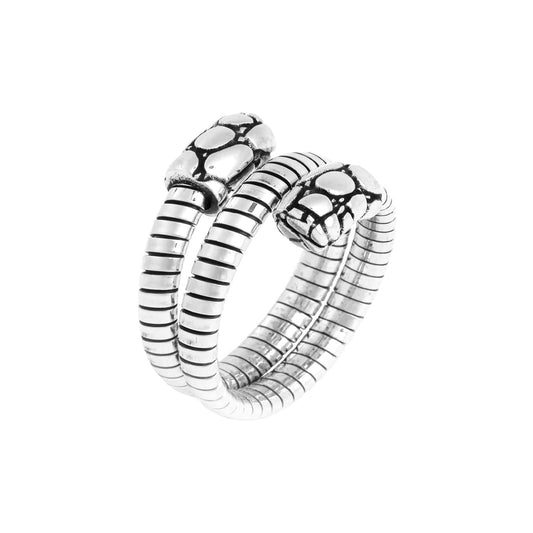 Anello tubogas Giovanni Raspini in argento con maglia doppia 16