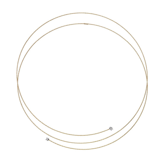 Collana donna MagicWire Perfect filo a spirale in oro giallo due diamanti 0,04ct 17-C-GD-01-1